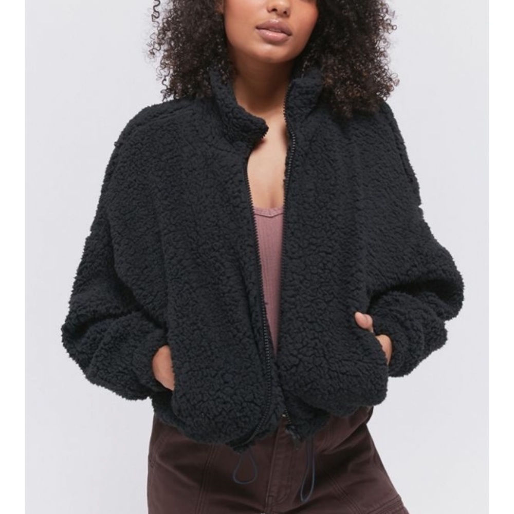 NWOT Willow Fuzzy Drawstring Teddy Jacket